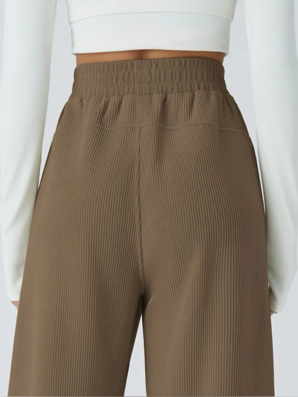 Halara High Waisted Corduroy Straight Leg Baggy Pants Chestnut Brown Size Large